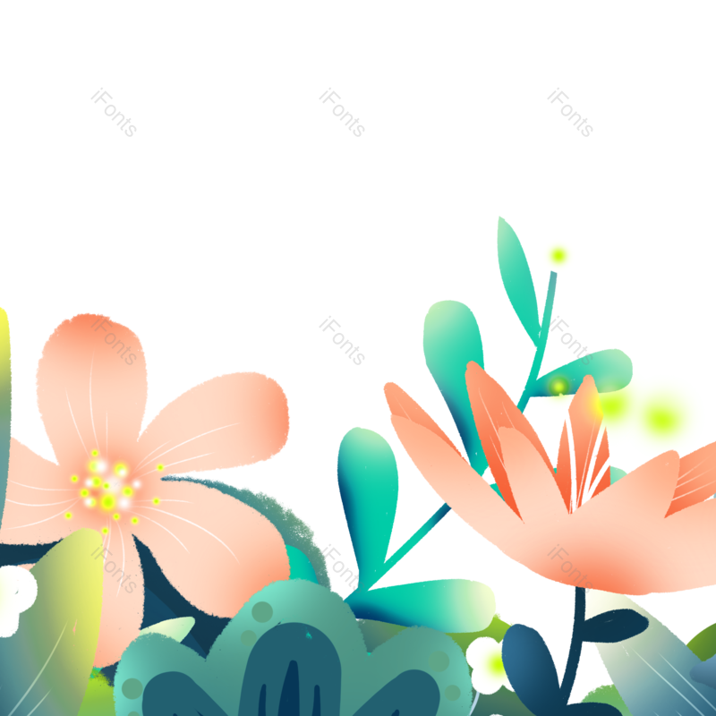 夏天图片,花朵元素,鲜花PNG,卡通花朵免抠素材